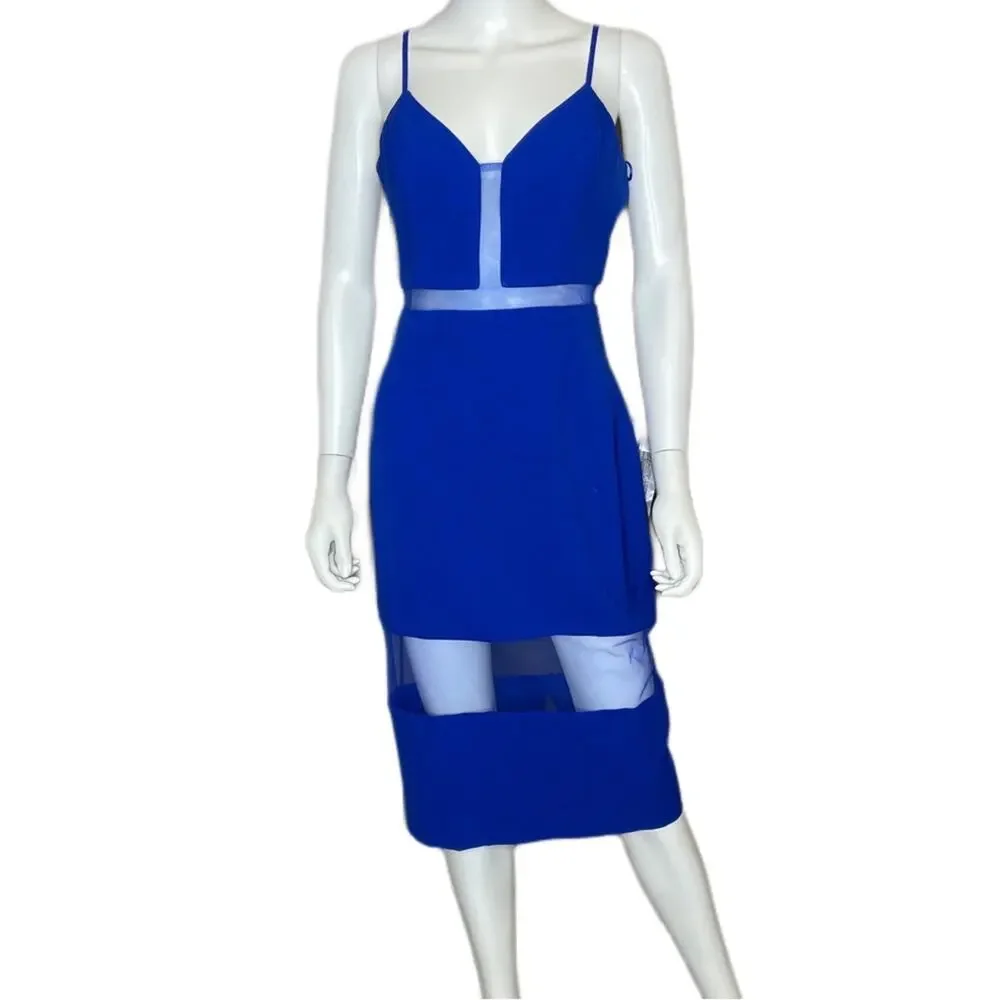 Dress the Population Micaela Dress Electric Blue Women’s Sz M - Picture 2 of 10